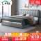 欧梵森 意式轻奢现代真皮床双人主卧婚床1.8米大床软包储物床简约榻榻米双人床