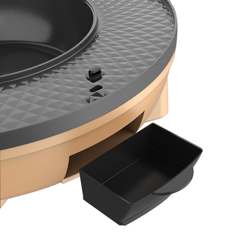 益多 烤涮一体锅 GM-8008多功能煎炒蒸煮 韩式家用无烟不粘电火锅 可分离鸳鸯锅高清大图