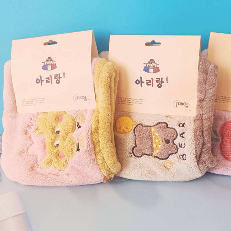 阿里郎 拼接少女干发帽 2条装(颜色随机发)高清大图