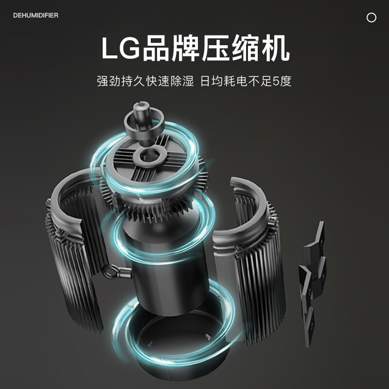 斗禾(DOUHE)商用/家用 智能60L低噪除湿机 超大面积负离子净化 自动除霜排水抽湿器CSD03 工业白