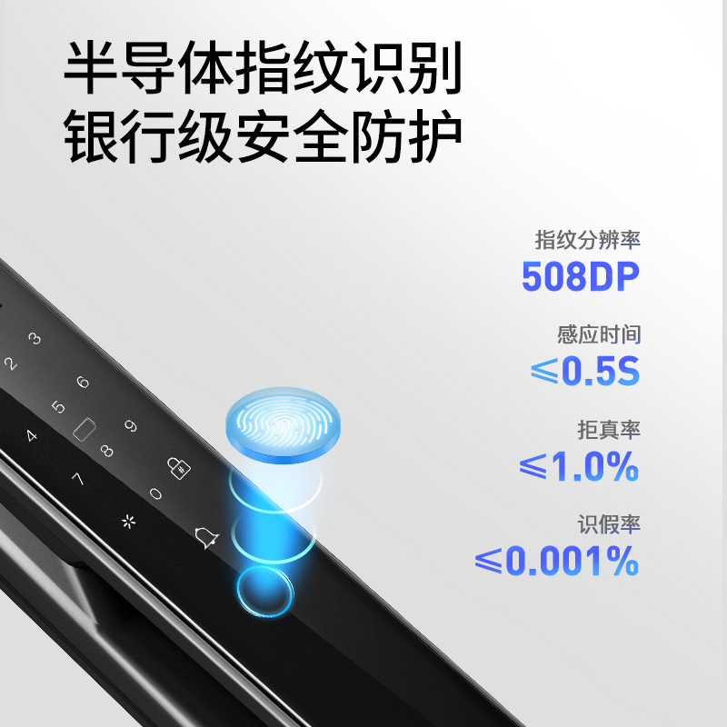 希箭 指纹锁密码锁电子锁全自动刷卡锁带猫眼视频家用防盗门酒店门锁K6E