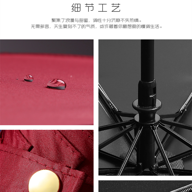 旭晴8骨黑胶防晒晴雨两用自动伞