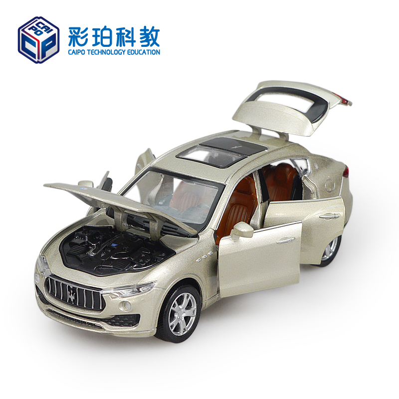 彩珀玛莎拉蒂 跑车轿车声光回力合金汽车模型玩具车男孩礼物 颜色随机