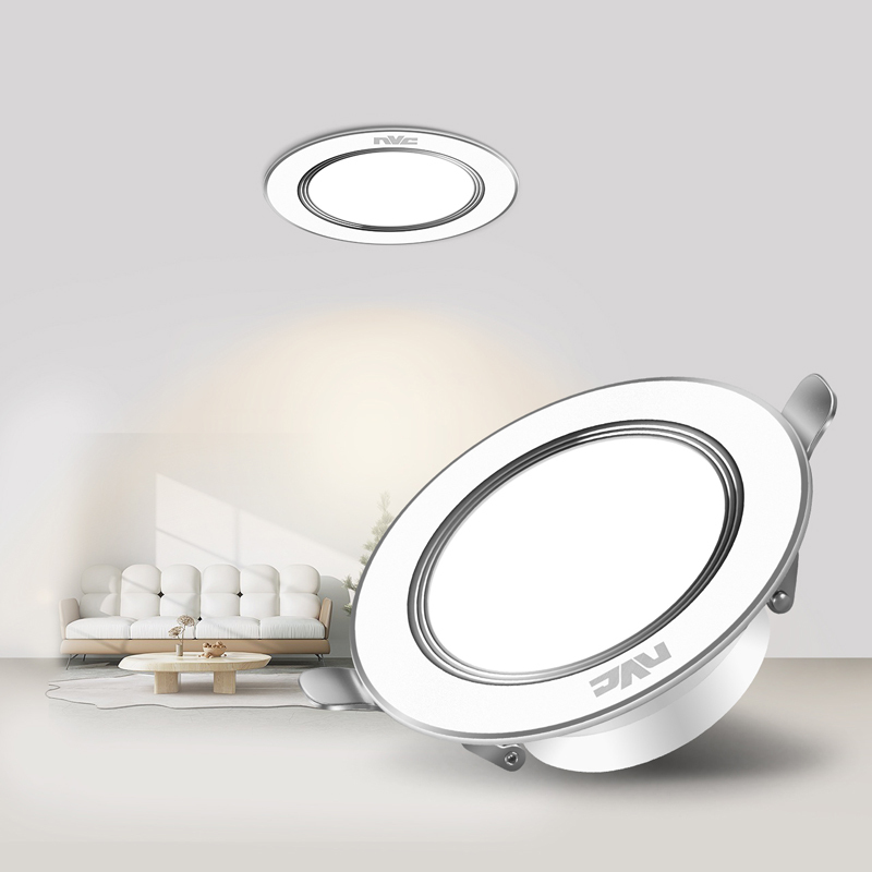 雷士照明nvc筒灯 射灯led天花灯嵌入式三色筒灯3w5w开孔7.