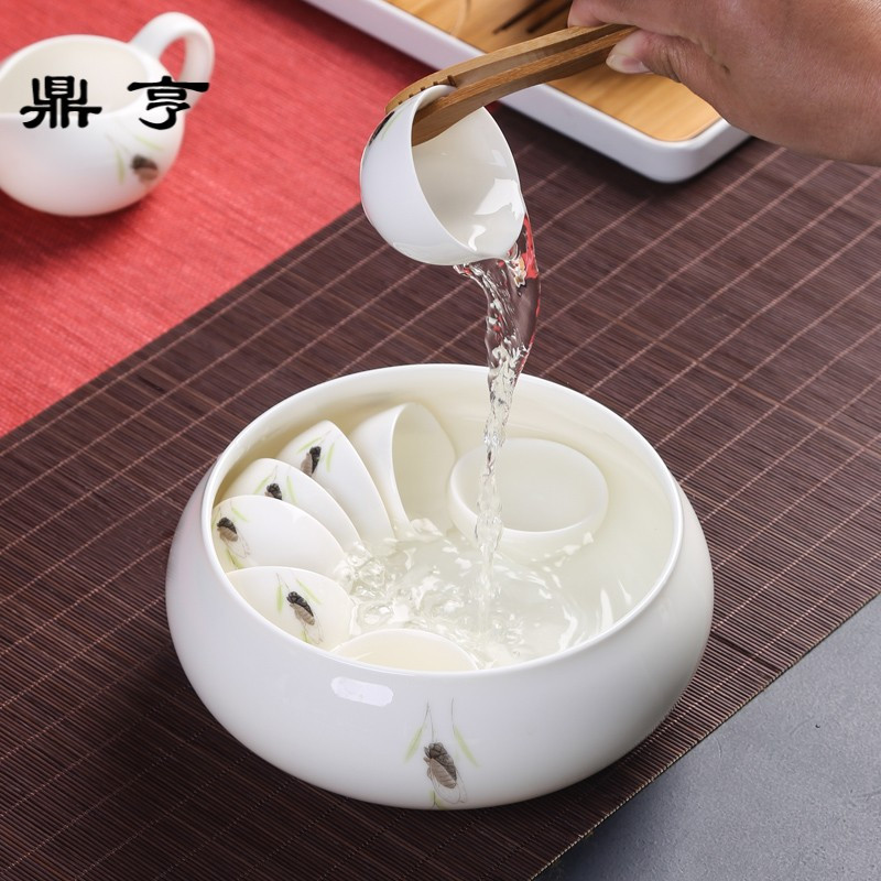 鼎亨白瓷茶具套装家用简约德化手工白瓷整套功夫茶壶茶杯盖碗陶瓷