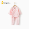 童泰(TONGTAI)夏季衣服0-3月新生儿纯棉纱布套装婴儿和服开裆套装