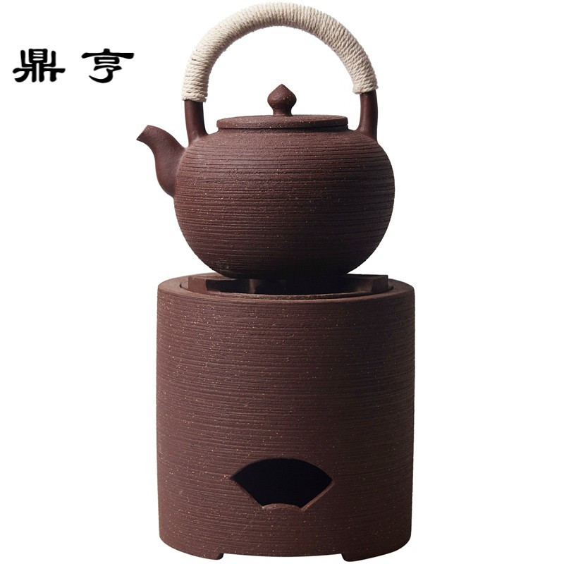 鼎亨粗陶泥煮茶壶大号炭火煮茶器日式功夫茶具电陶炉烧水提梁壶套