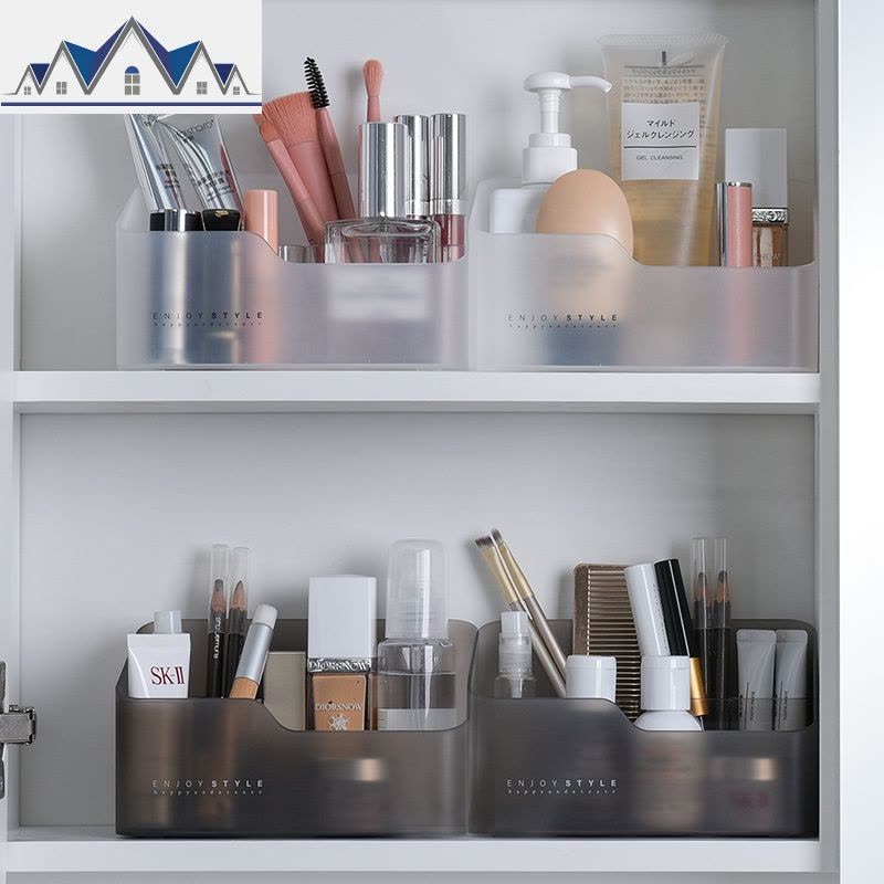 护肤品镜柜收纳盒收纳化妆品整理盒网红口红架梳妆台置物架 三维工匠图片