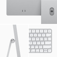 2021年新款七彩来袭 24英寸 APPLE苹果一体机 4.5K视网膜显示屏 M1芯片 六扬声器系统 8G 512G 8核图形处理器 MGPD3CH/A(银色)