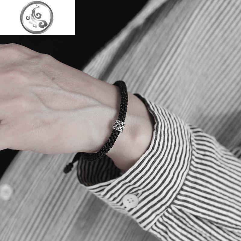 黑色手绳手链男潮单身简约潮流复古男士编织绳银手串潮牌男生首饰jimi报价 参数 图片 视频 怎么样 问答 苏宁易购
