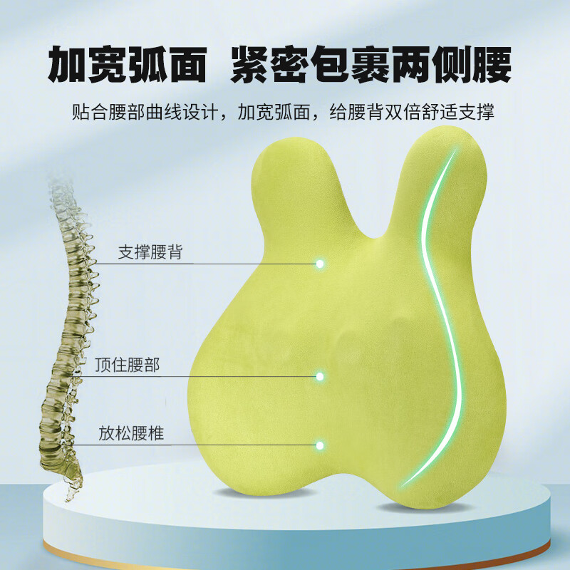 美仕达(Misida)按摩器无线电动腰部热敷颈椎仪背部肩颈仪汽车载腰靠垫腿部全身按摩仪MS-B37 绿色高清大图