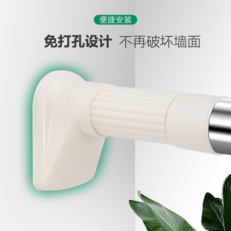 不锈钢免打孔伸缩卫生间浴帘杆卧室窗帘杆阳台罗马杆C7|22MM管径-伸距135-250CM