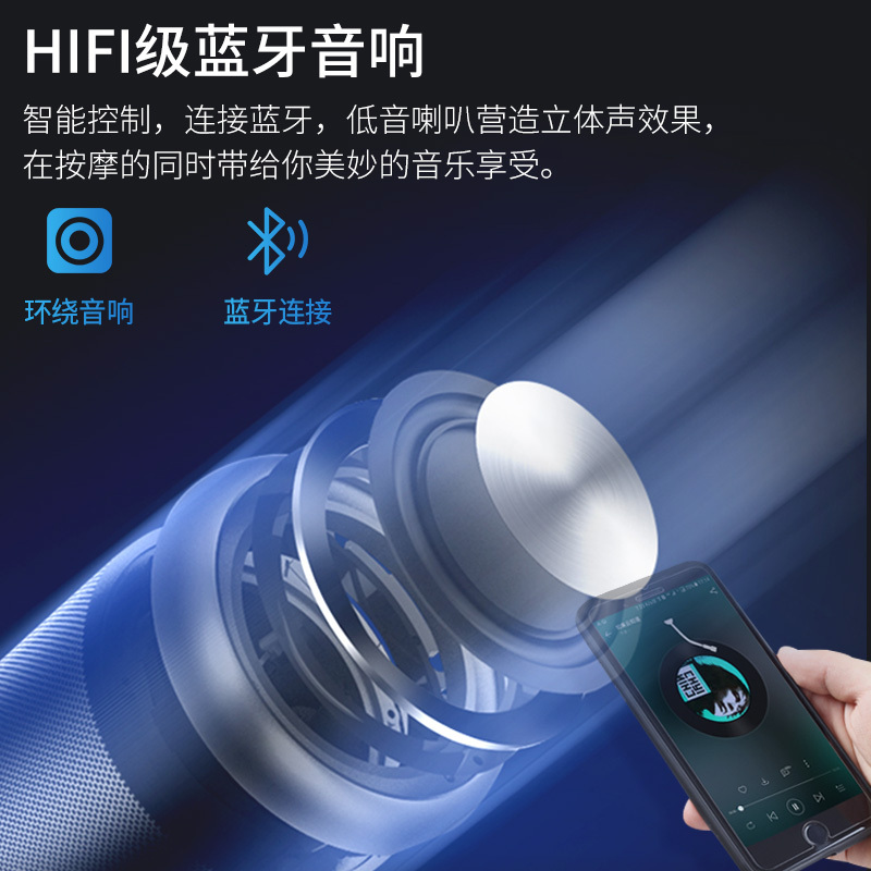 HYUNDAI智能按摩椅HX5家用全身全自动太空豪华舱小型多功能电动沙发深V零重力颈椎肩腰揉捏按摩器 高配灰色高清大图