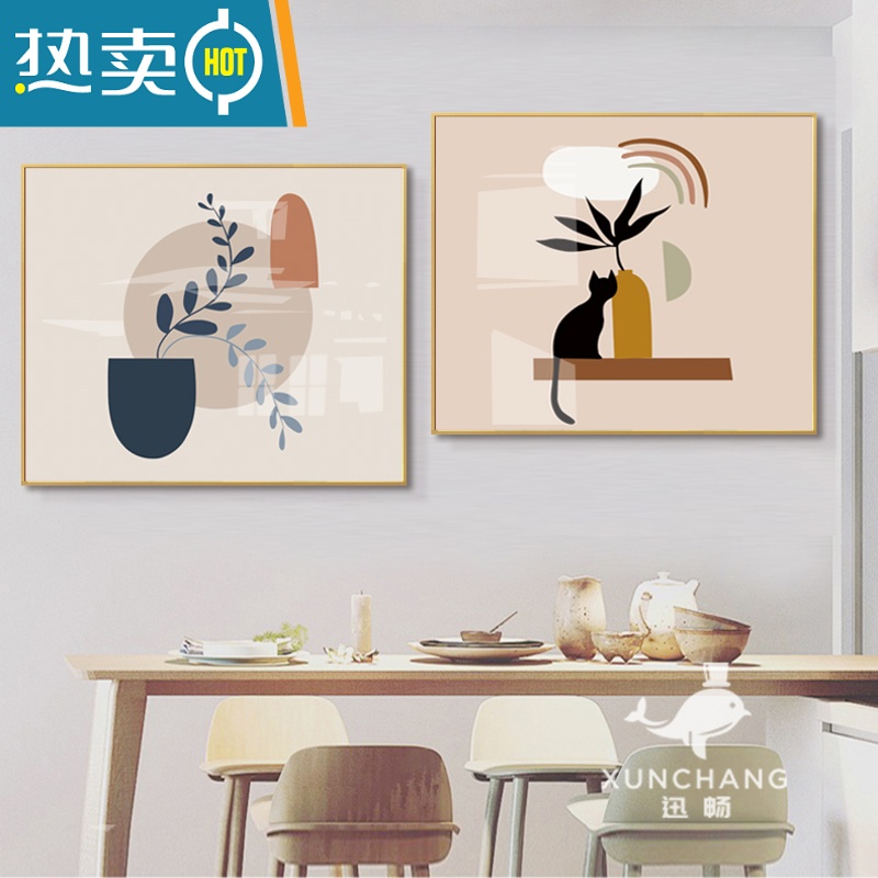 敬平莫兰迪创意电表箱装饰画现代简约轻奢遮挡配电箱电闸挂画餐厅壁画装饰画高清大图