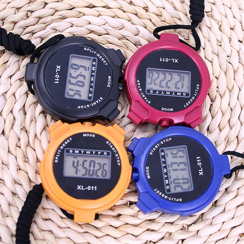 xl011运动秒表计时器 时尚大屏日期时间闹铃键身教练体育老师学生