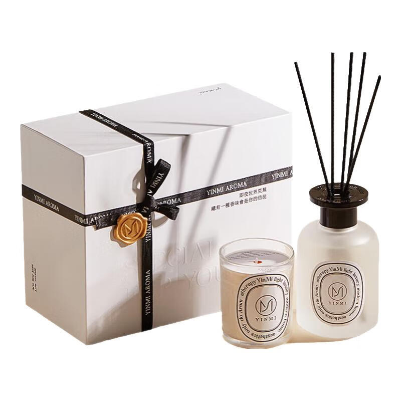 尹谜 纯白契约礼盒-英国梨与小苍兰 家用室内摆件卧室香氛香薰蜡烛礼盒