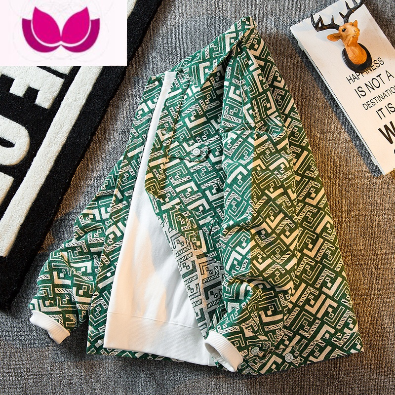 七斓HPCP美式潮牌格子ins复古秋季外套男高级感痞帅高街工装夹克上衣