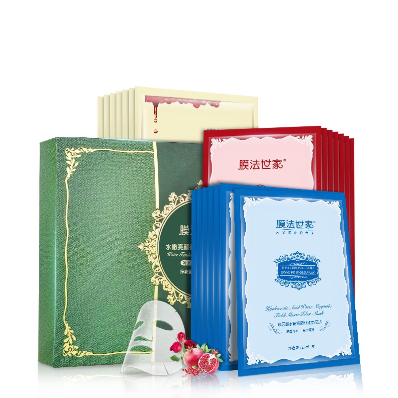 膜法世家水嫩亮颜微纤维面膜贴套盒21片 补水亮颜