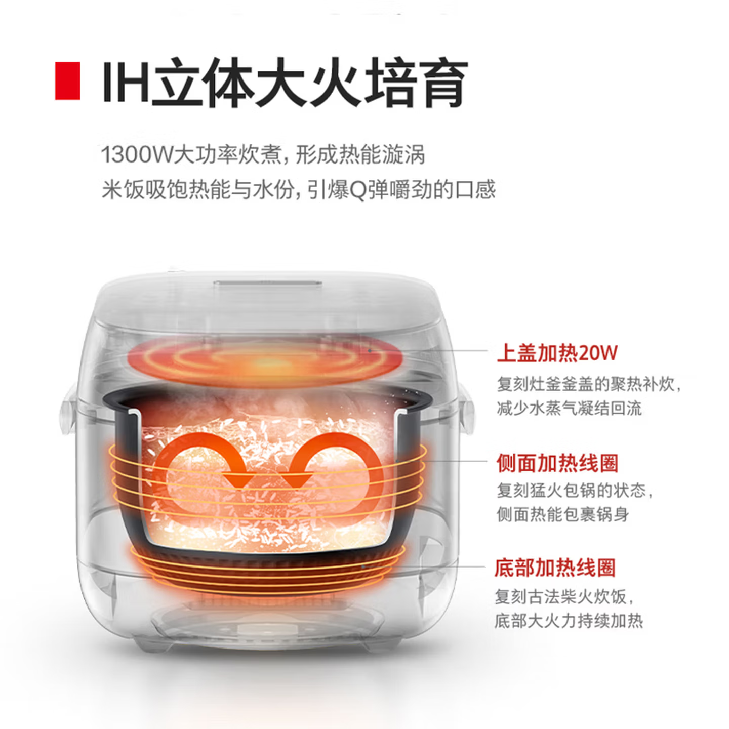 东芝(TOSHIBA)电饭煲 上下包裹式加热智能预约定时电饭锅煮饭锅快速饭杂粮饭蒸饭锅发芽米饭RC-18IHTC(W)高清大图