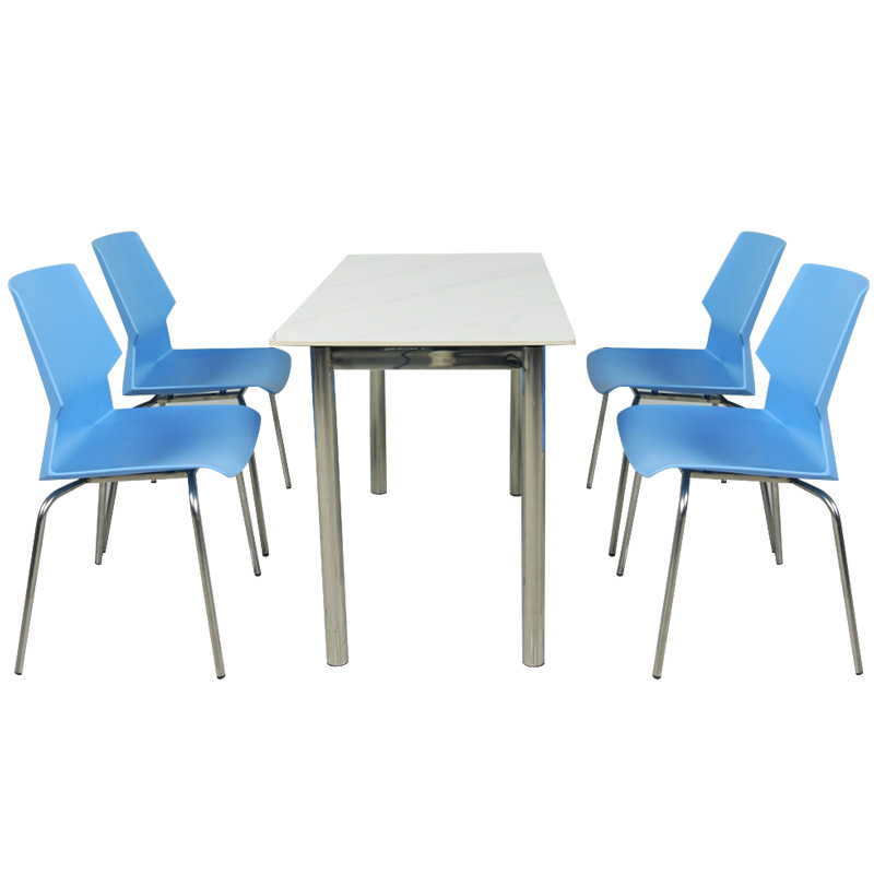 广亿隆餐桌椅组合条形饭桌食堂餐桌椅一桌四椅高清大图