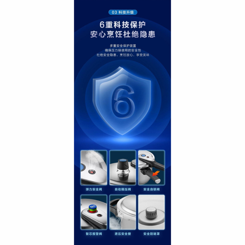 爱仕达(ASD)智芯不锈钢压力锅24cm/7.6L D1824高清大图
