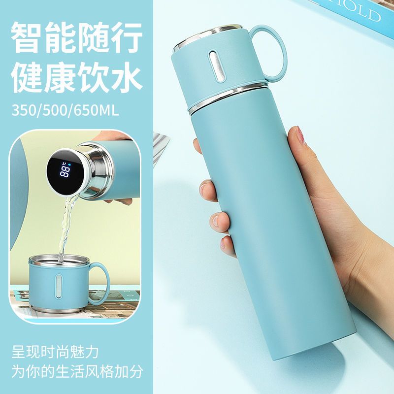 304保温水杯子时尚简约手柄盖全钢保温杯男女商务办公车载便携