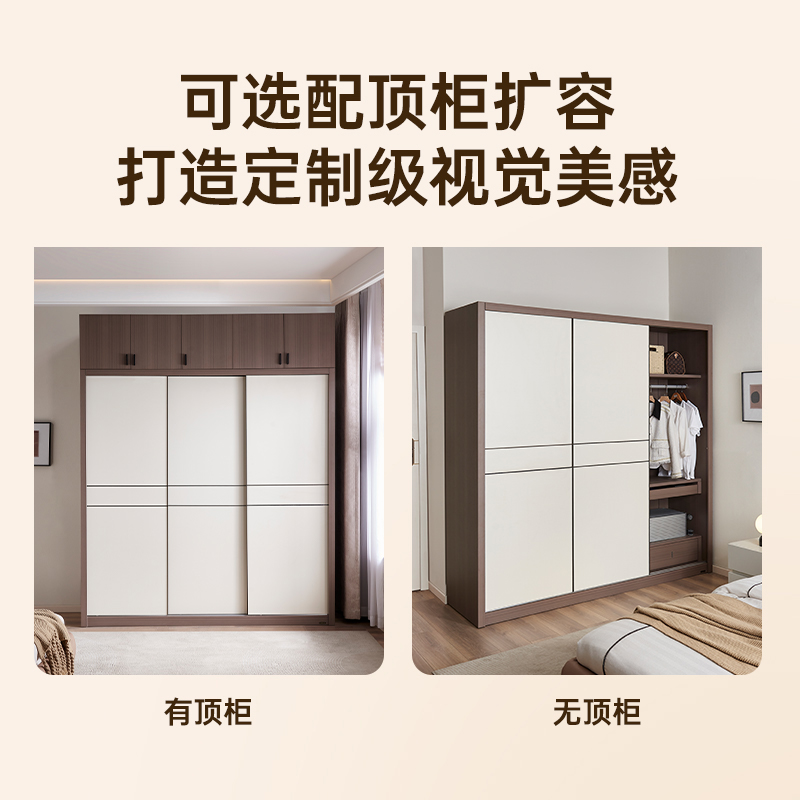 全友家居 衣橱衣柜时尚简约卧室家具小户型推拉门多区收纳储物柜600627高清大图