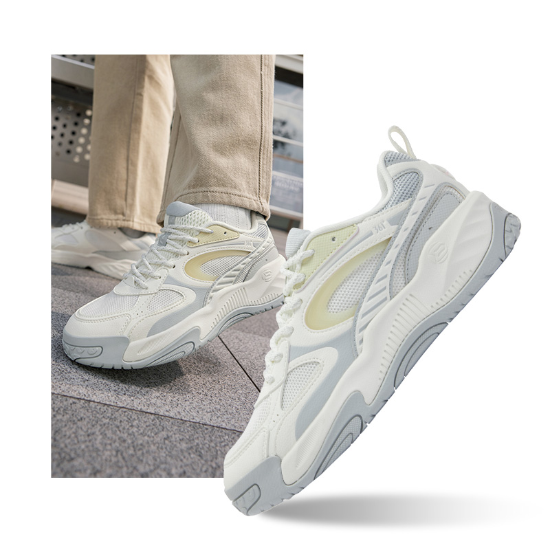 361°女鞋运动鞋新款女休闲鞋682516623 羽毛白/光子灰 37码