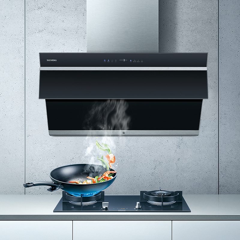 西门子(siemens)侧欧一体高端触控式油烟机ls98fc960w 19立方大吸力