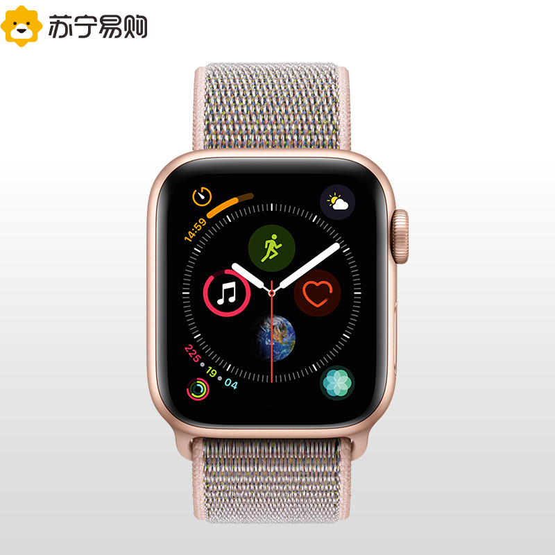 Apple Watch Series4 智能手表 GPS 44毫米 金色铝金属表壳搭配粉砂色回环式运动表带