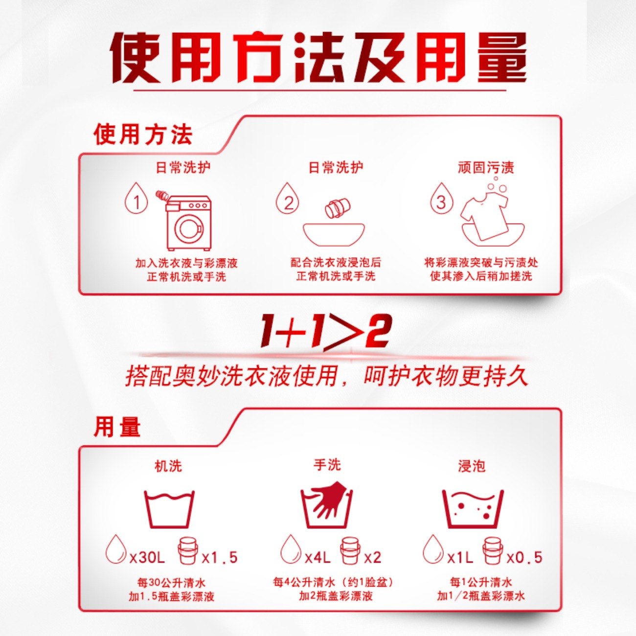 奥妙(omo)彩漂液 彩色衣物色渍净 漂渍液680g*2高清大图