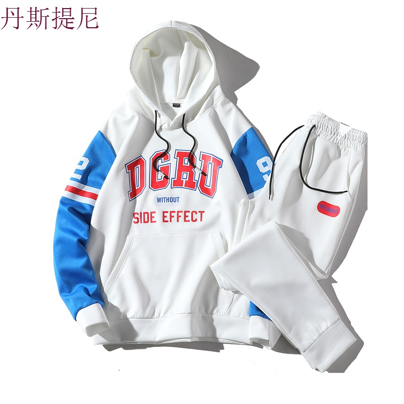 卫衣男连帽外套春秋2018新款韩版潮流秋装套头两件套休闲运动套装
