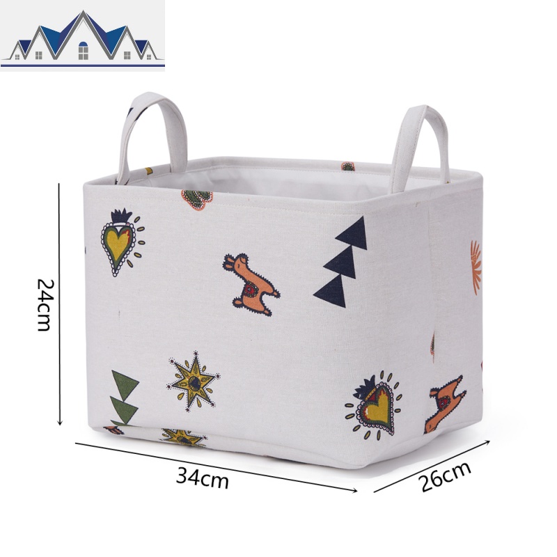 美式卡通风格加厚儿童玩具收纳篮家居布艺收纳筐可折叠洗衣脏衣篮 三维工匠 可爱羊驼S号34*26*24cm