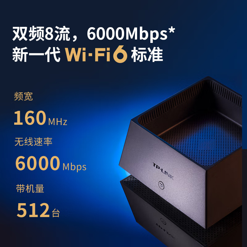TP-LINK AX6000双频WiFi6全千兆无线路由器 TL-XDR6050易展版 6000M速率 高速网络 穿墙 家用智能 游戏路由