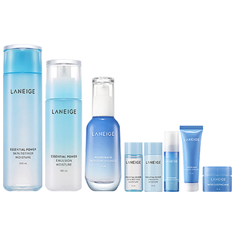 兰芝 Laneige 护肤套装 干燥肌 水库 韩国laneige兰芝水衡透润水乳精华3件套滋润型滋润保湿平衡水油适合中 干性肌肤435ml护肤礼盒 价格图片