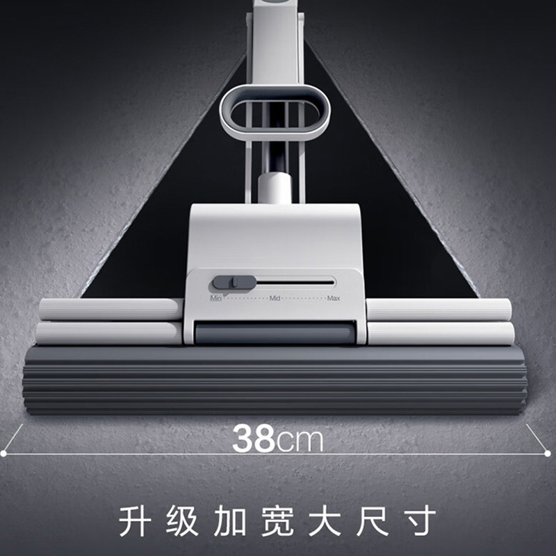 大卫 M12 拖把清洁工具 滚轮式拖把免手洗巨无霸大号胶棉拖把海绵吸水高清大图