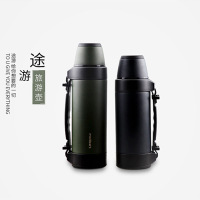 飞剑大容量保温杯男不锈钢便携大号水瓶车载水壶家用户外旅行壶 深蓝色1500ml