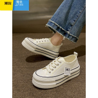 聚范厚底帆布鞋女2023新款夏季松糕鞋百搭增高女鞋运动休闲板鞋小白鞋