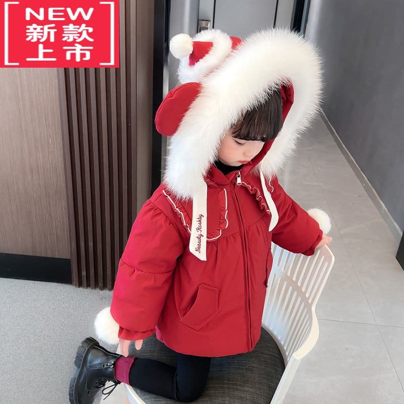 可莉允韩版秋冬季女童加厚羽绒服2022新款女孩宝宝外套儿童轻棉服图片
