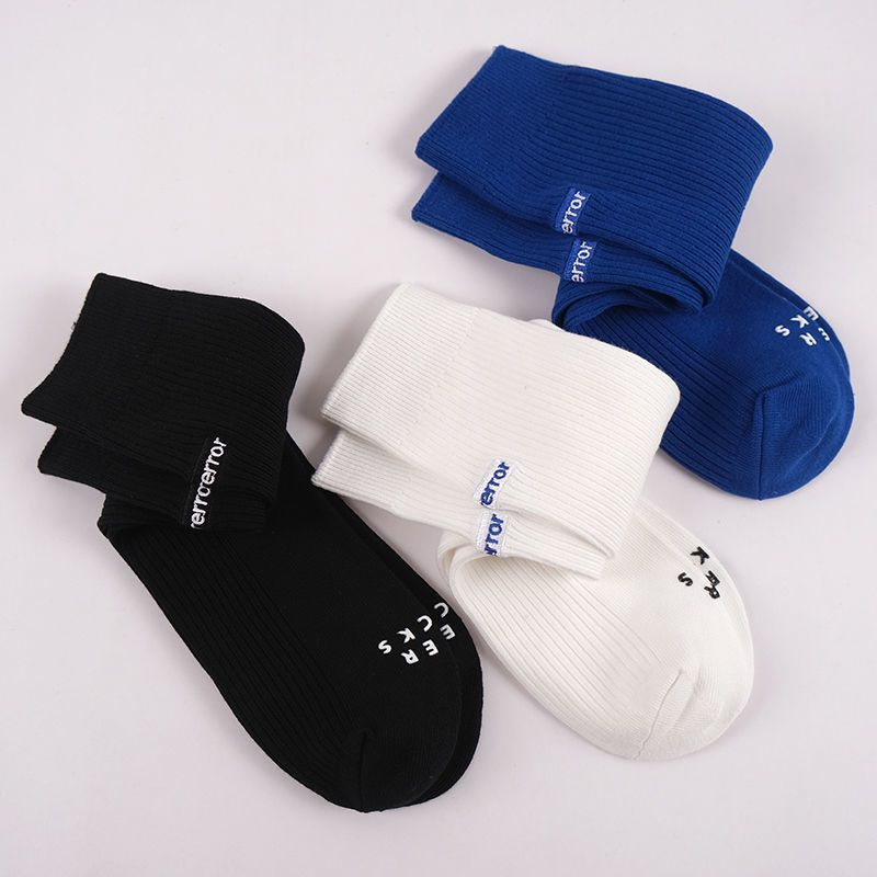 adersocks袜子adererror双针中筒袜女刺绣棉袜男韩设计师