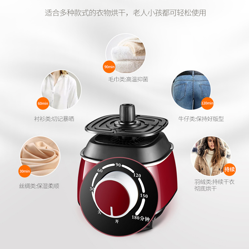 TCL烘干机家用宝宝衣物风干机静音省电暖衣架小圆型干衣机速干衣衣物护理机 TG-YP091A高清大图