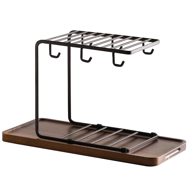 挂式咖啡黑架子玻璃杯水杯挂架沥水置物架杯架水杯架创意家用收纳杯子