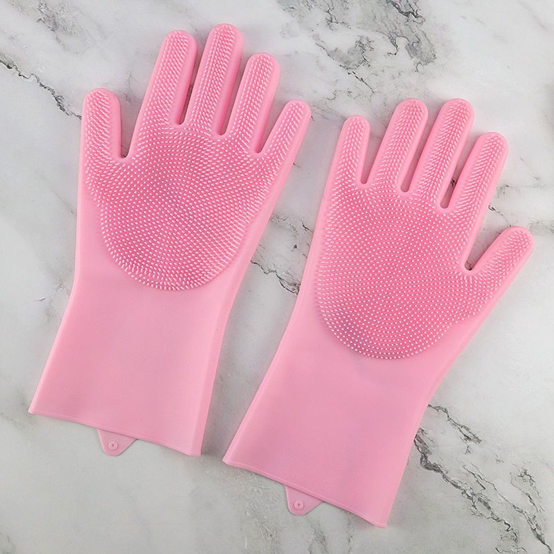 手套无赠品 多功能硅胶洗碗手套加绒防水刷碗神器家务清洁加厚加长刷