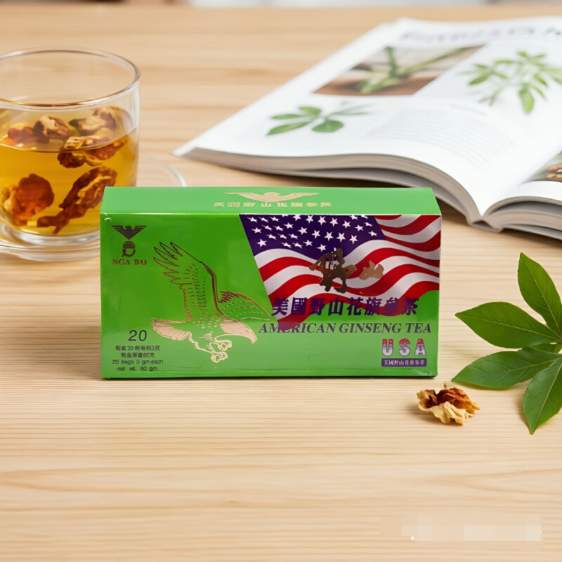 美国进口野山花旗参茶20包装高清大图