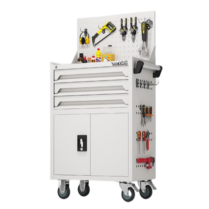 智铮朗月 汽修三抽+挂板工具车 670*400*1280mm白 个高清大图