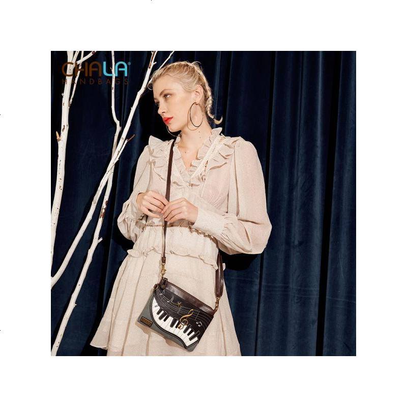 新款chala包包女2020秋冬新款手提包女小众设计包气质女神复古斜挎钢琴高清大图