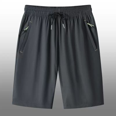 冰丝短裤男士夏季新款宽松型大码锦纶运动休闲外穿五分裤 2XL 深灰