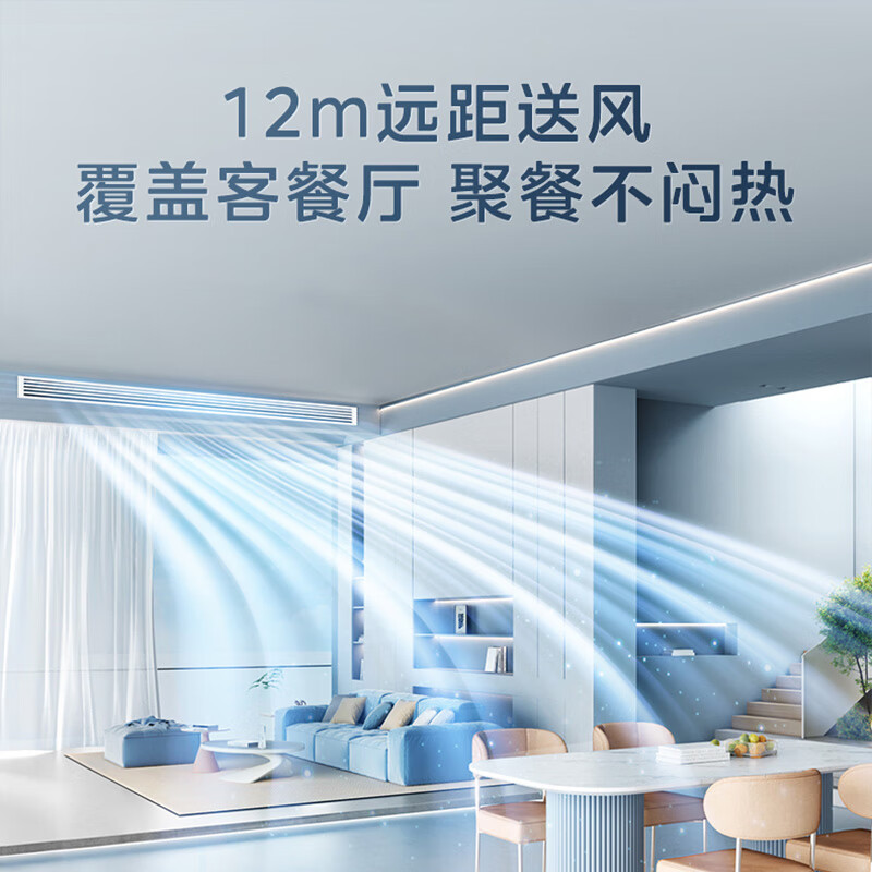 美的中央空调智能家电乐享四代3匹家用客餐厅空调全直流变频风管机一拖一KFR-72T2W/B3-LX(1)Ⅳ