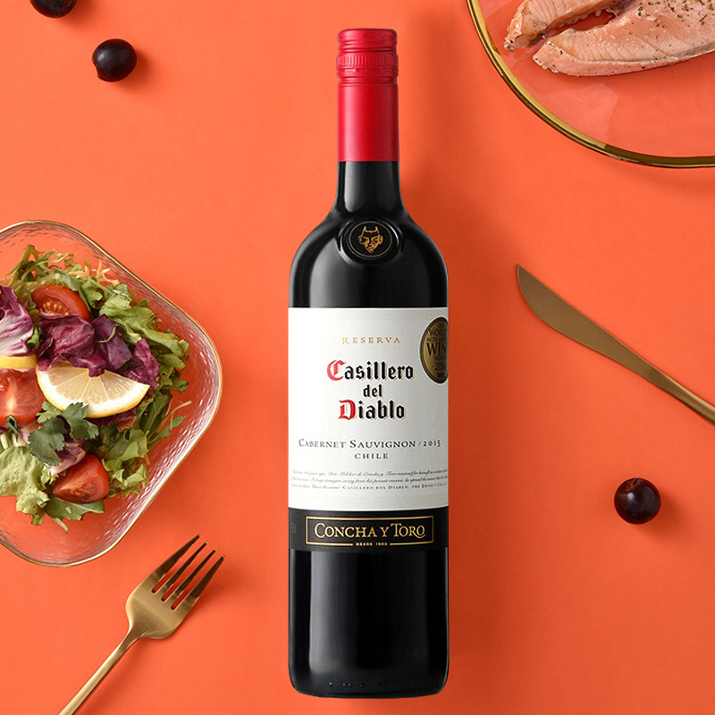 红魔鬼casillero赤霞珠干红葡萄酒智利原瓶进口红酒750ml