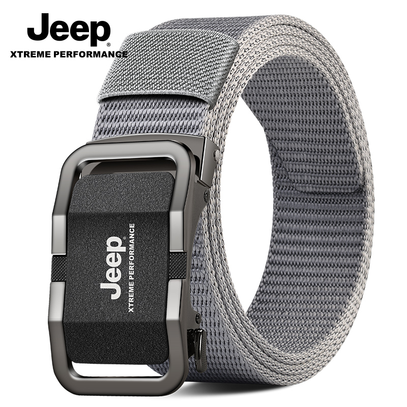 Jeep帆布腰带男自动扣尼龙裤带时尚休闲百搭编织战术腰带快裤带术高清大图